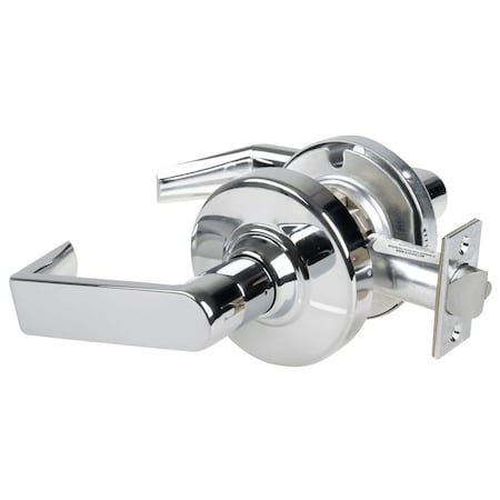 Schlage Grade 2 Passage Cylindrical Lock with Field Selectable Vandlgard, Rhodes Lever, Non-Keyed, Bright Ch ALX10 RHO 625